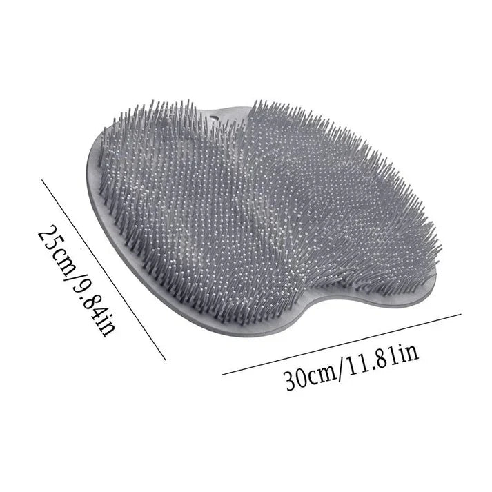 Silicone Shower Foot Scrubber Mat with Wall-Mounted Suction Cups.