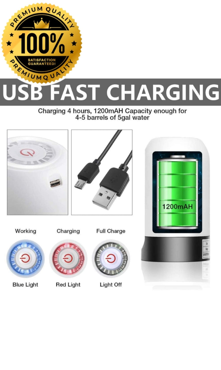 "Genzcrate® Smart Automatic Water Dispenser Pump for 20L Bottled Water | USB Rechargeable | 1-Touch Operation"