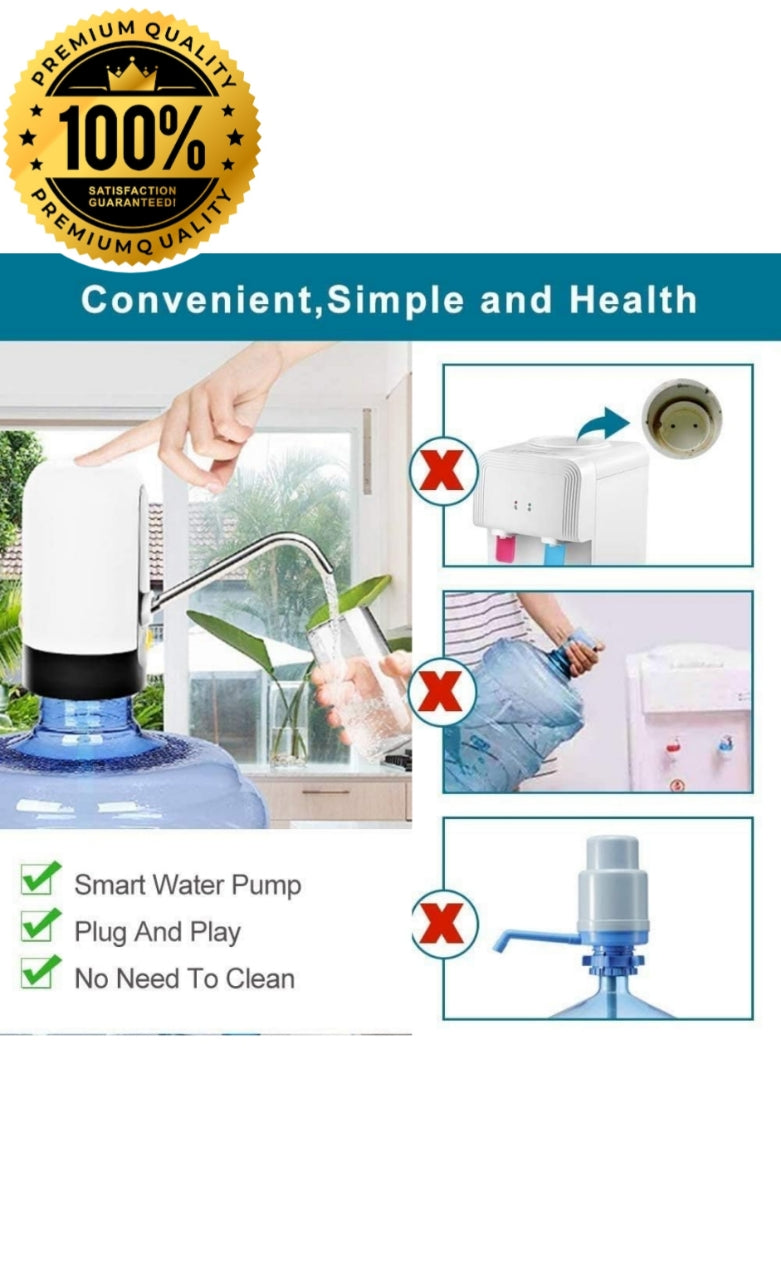 "Genzcrate® Smart Automatic Water Dispenser Pump for 20L Bottled Water | USB Rechargeable | 1-Touch Operation"