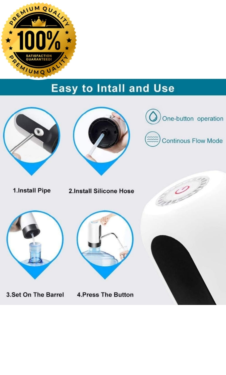 "Genzcrate® Smart Automatic Water Dispenser Pump for 20L Bottled Water | USB Rechargeable | 1-Touch Operation"