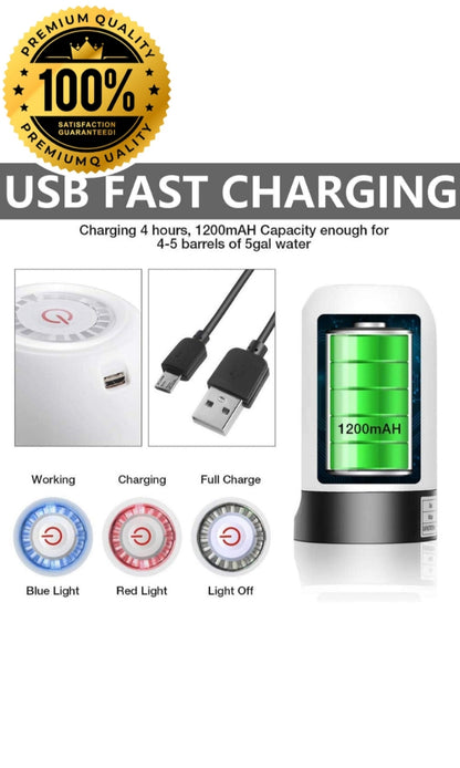 "Genzcrate® Smart Automatic Water Dispenser Pump for 20L Bottled Water | USB Rechargeable | 1-Touch Operation"
